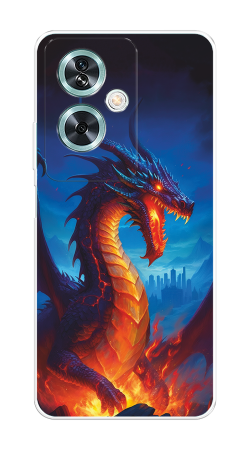 

Чехол на OnePlus Nord N30 SE "Дракон над лавой", Оранжевый;коричневый;синий, 154950-1