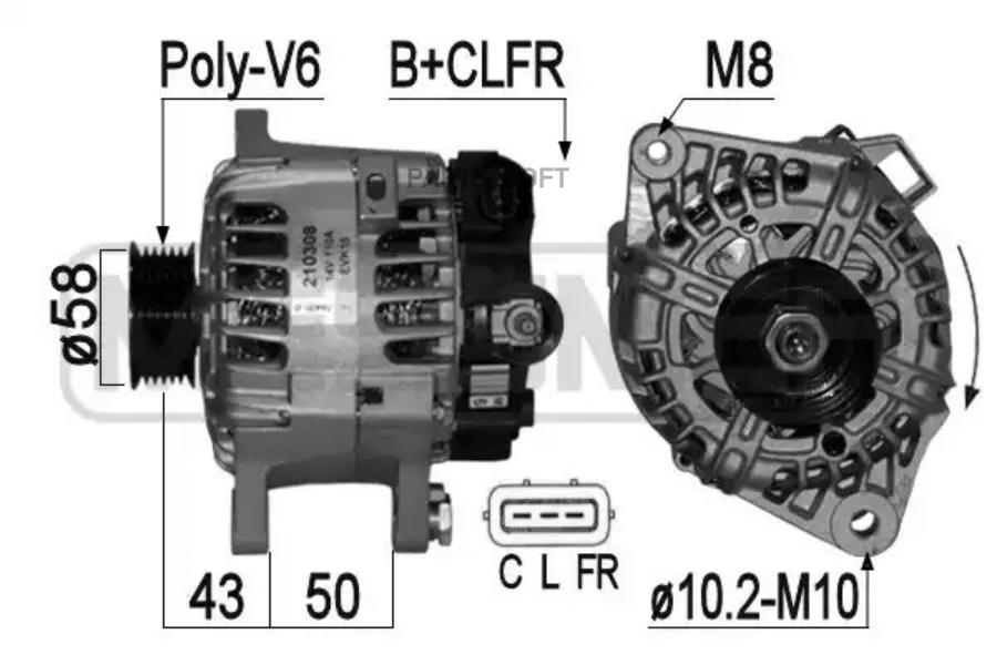 

Генератор ERA для Kia Ceed, Ceed SW, Sportage III 2009-2012/Hyundai Ix35 2010- 210308