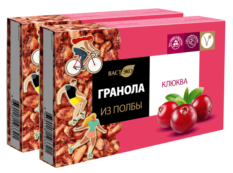 

Гранола из полбы без сахара. Клюква, ВАСТЭКО, 100г шт. х 50 г)