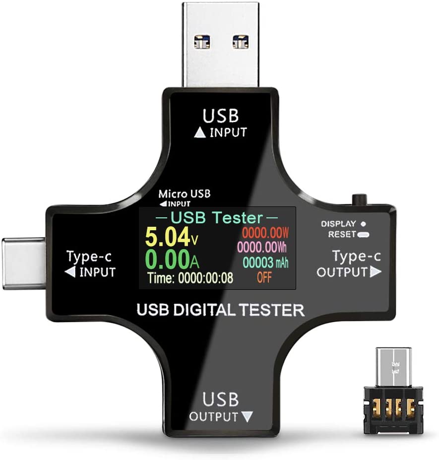 

Цифровой тестер USB/Type-c HRS A18 (Черный)