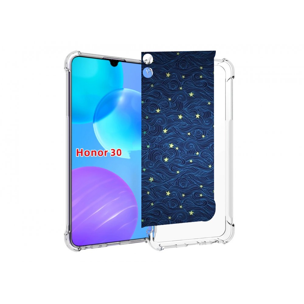

Чехол MyPads волны с звездами акварель для Huawei Honor 30 Lite, Tocco