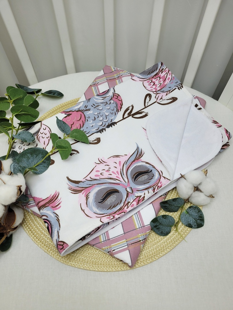 Набор пеленок непромокаемых Глазастые совы 2шт 70x100см