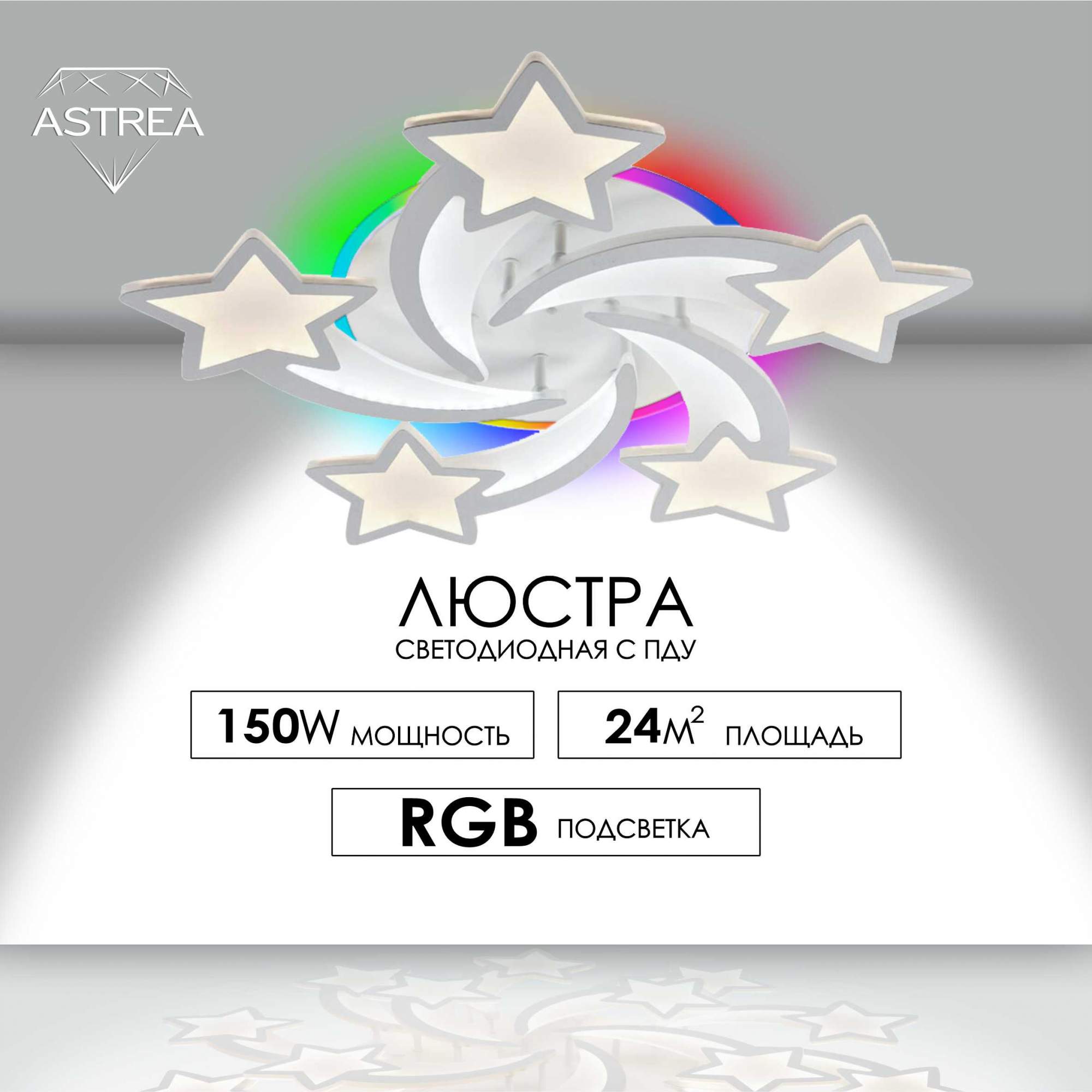 Люстра потолочная светодиодная rgb с пультом для гостиной 6510₽