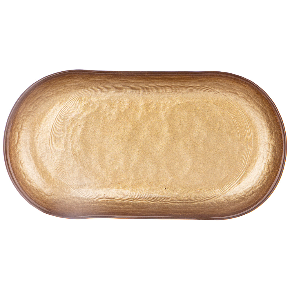 

Набор из 6 штук Блюдо овальное Bronco Natural oro 27см стекло 336-058_, Золотистый