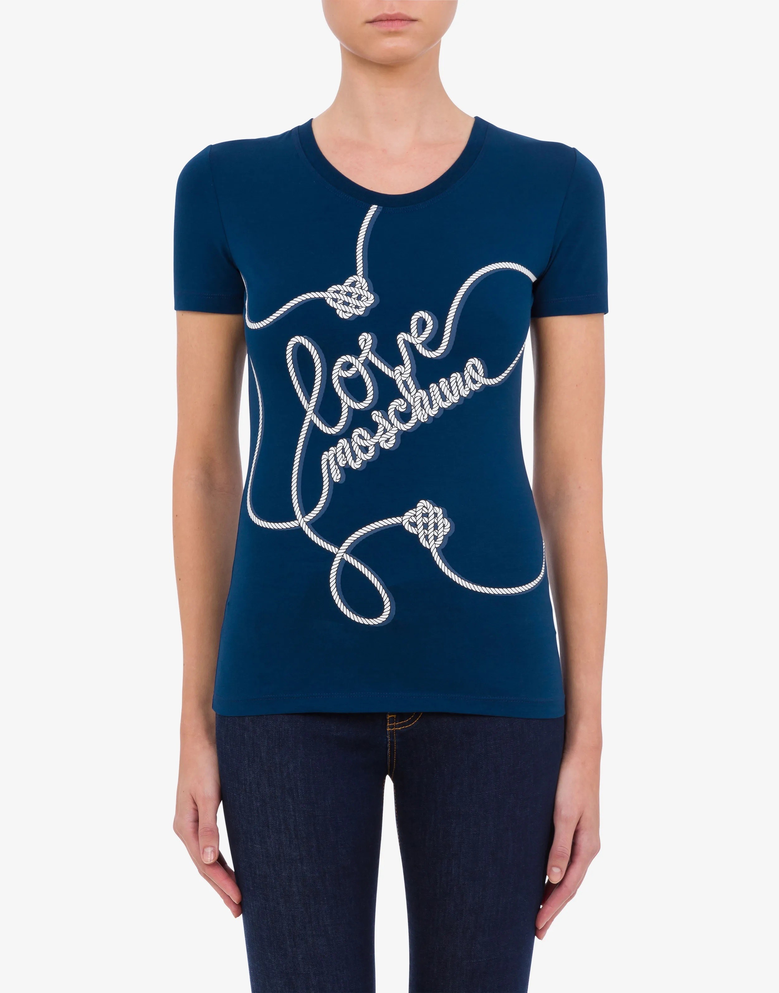 

Футболка женская Love Moschino W4H1939E1951 синяя 46 RU, Синий, W4H1939E1951