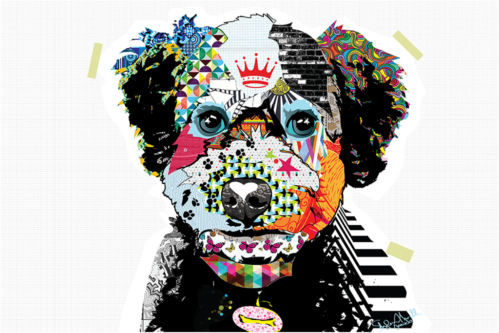 

Картина на холсте с подрамником ХитАрт Pop dog 80x54 см, 672