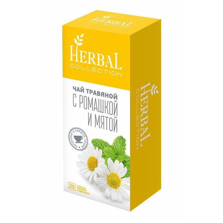 Чай травяной Herbal collection с ромашкой и мятой в пакетиках 25 шт 33 г 70₽