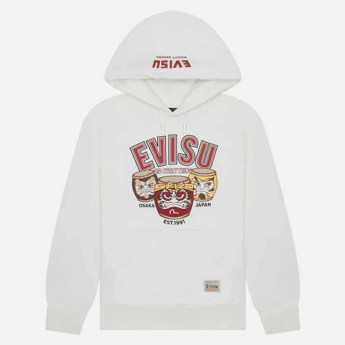 Мужская толстовка Evisu Heritage Wadaiko Daruma Embroidered Hoodie белый, Размер XL