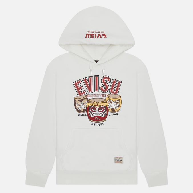 Мужская толстовка Evisu Heritage Wadaiko Daruma Embroidered Hoodie белый, Размер XL