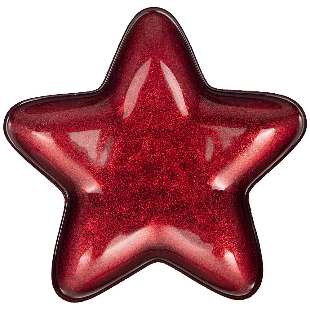 Блюдо ACKAM Star red shiny 17х17см стекло 339-083_