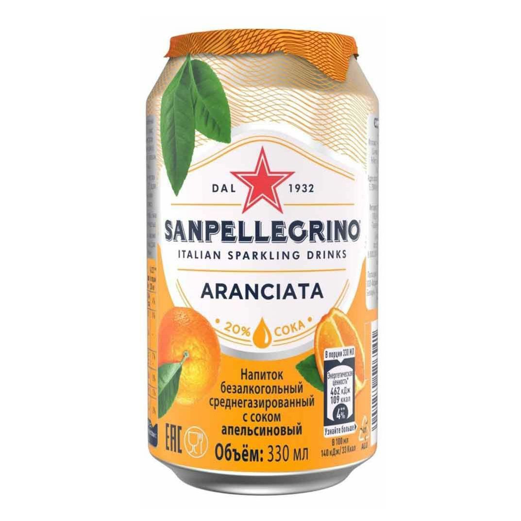 Газированный напиток SanPellegrino с соком апельсина 0,33 л