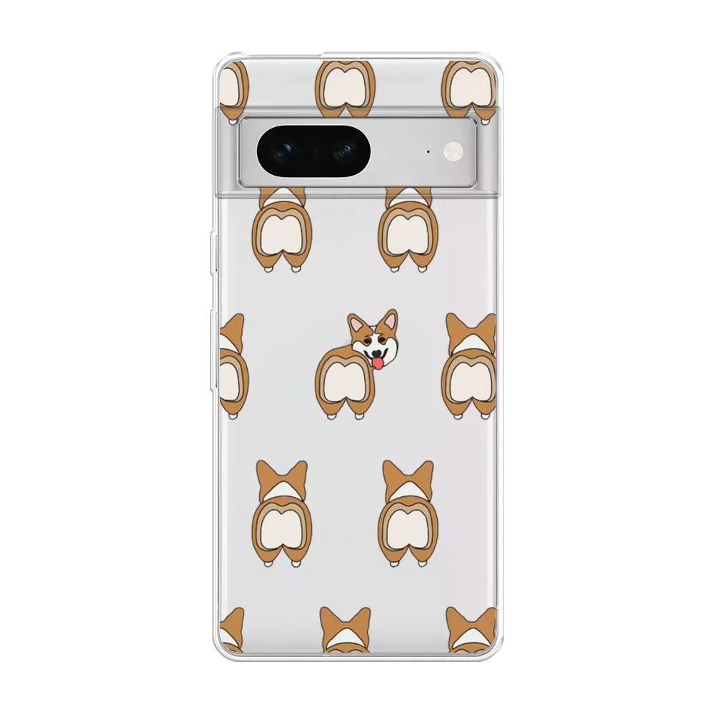 

Чехол Awog на Google Pixel 7 "Милый корги фон", Разноцветный