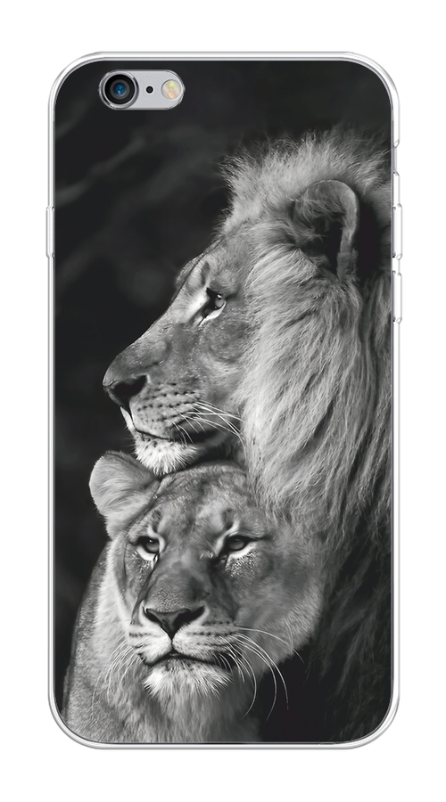 

Чехол на Apple iPhone 6/6S "Львиная пара", Черный;серый;белый, 10450-1