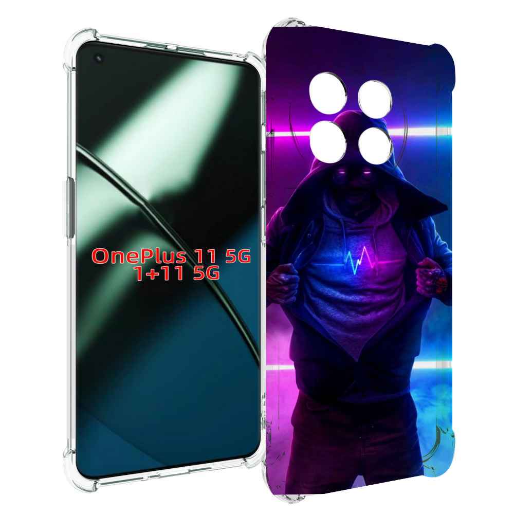 

Чехол MyPads парень в капюшоне неоновый для OnePlus 11, Прозрачный, Tocco