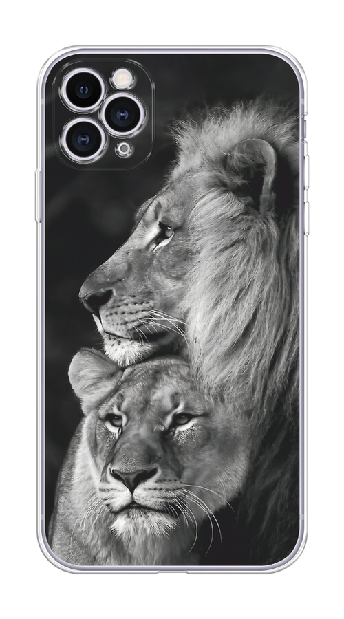 

Чехол на Apple iPhone 11 Pro "Львиная пара", Черный;серый;белый, 12350-1