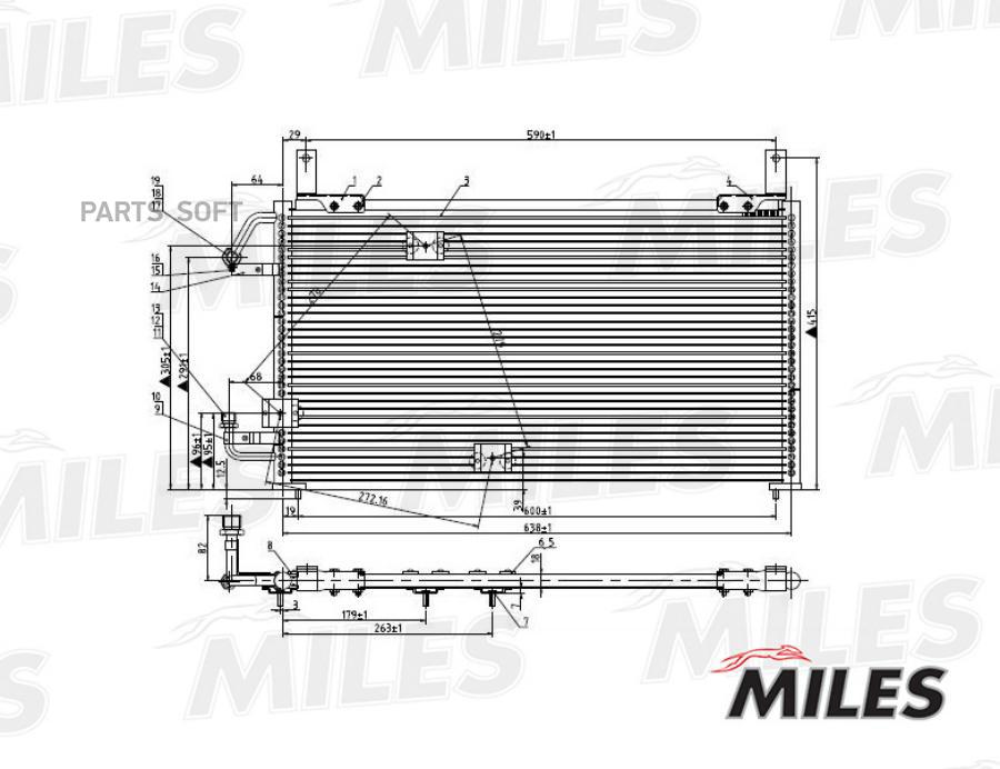 

MILES ACCB005 Радиатор кондиционера (паяный) DAEWOO NEXIA 1.5 95-) ACCB005