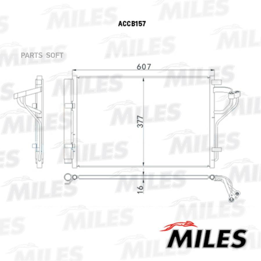 

MILES ACCB157 Радиатор кондиционера (паяный) HYUNDAI I30 1.4/1.6D 12-/ELANTRA 11- ACCB157