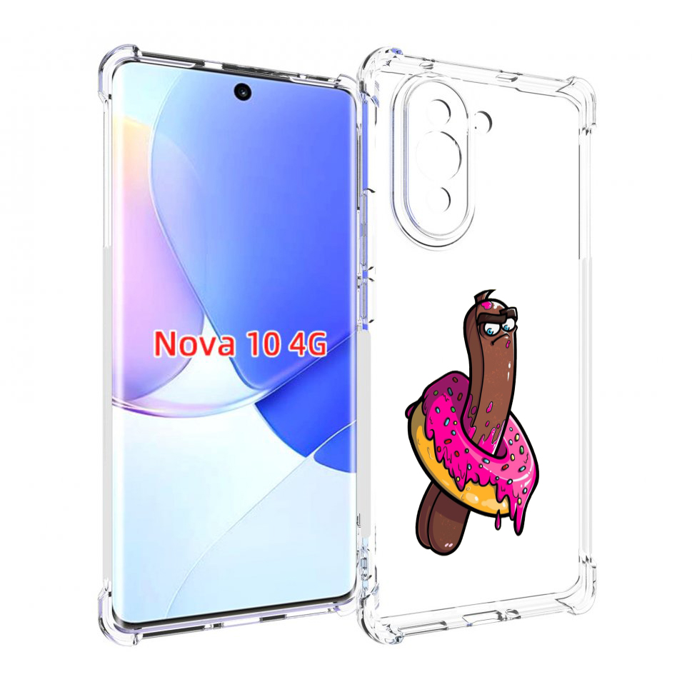 

Чехол MyPads эклер в пончике для Huawei Nova 10, Прозрачный, Tocco