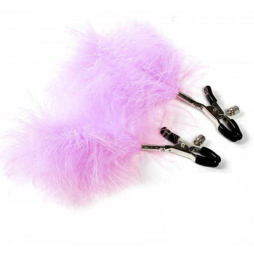 Зажимы для сосков KISSEXPO с розовыми перьями