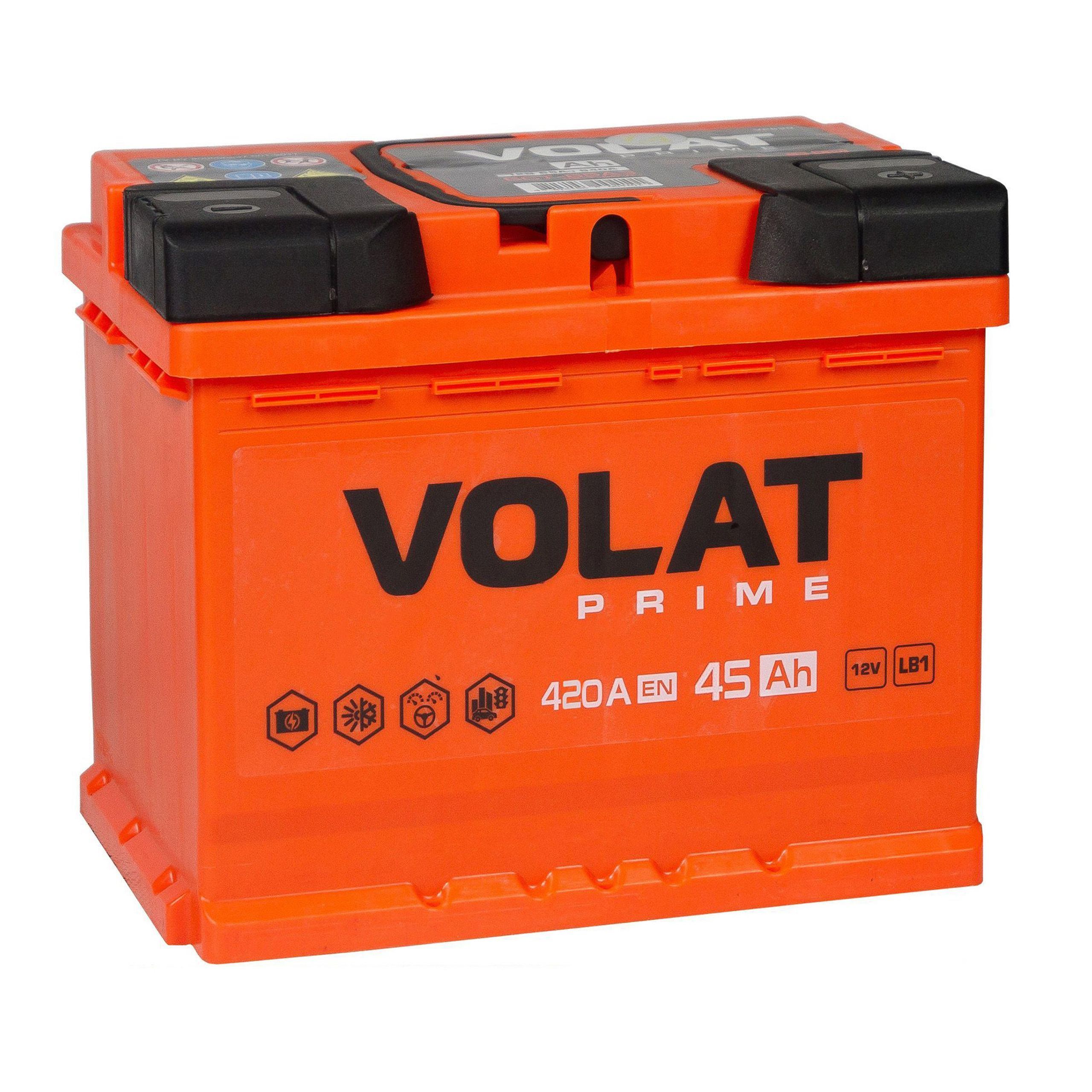 Аккумулятор автомобильный VOLAT Prime 45 Ач 420 А обратная полярность VS450