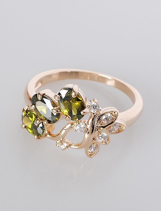 

Кольцо из бижутерного сплава р. 18 Lotus Jewelry 39R-48pd, хризолит/циркон, 39R-48pd
