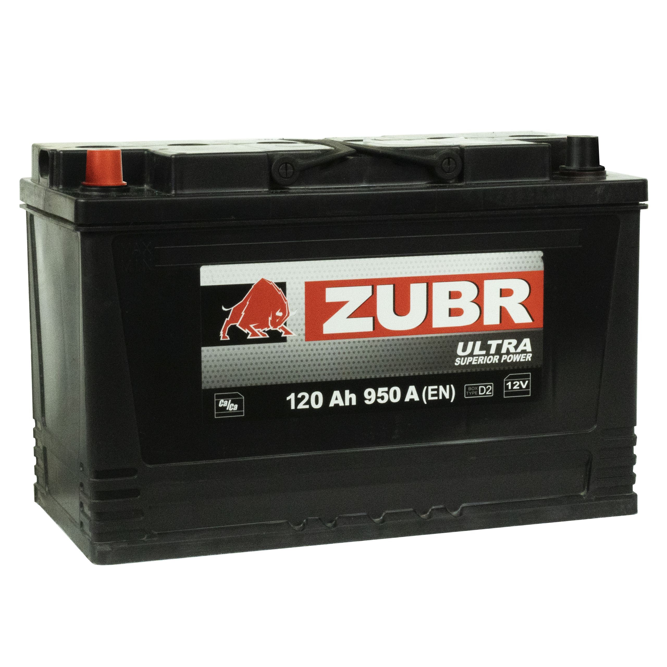 Аккумулятор автомобильный ZUBR Professional 120 Ач 950 А прямая полярность ZPT1201