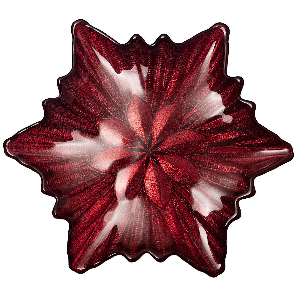 

Набор из 4 штук Блюдо ACKAM Snowflake red shiny 21см стекло 339-088_, Красный