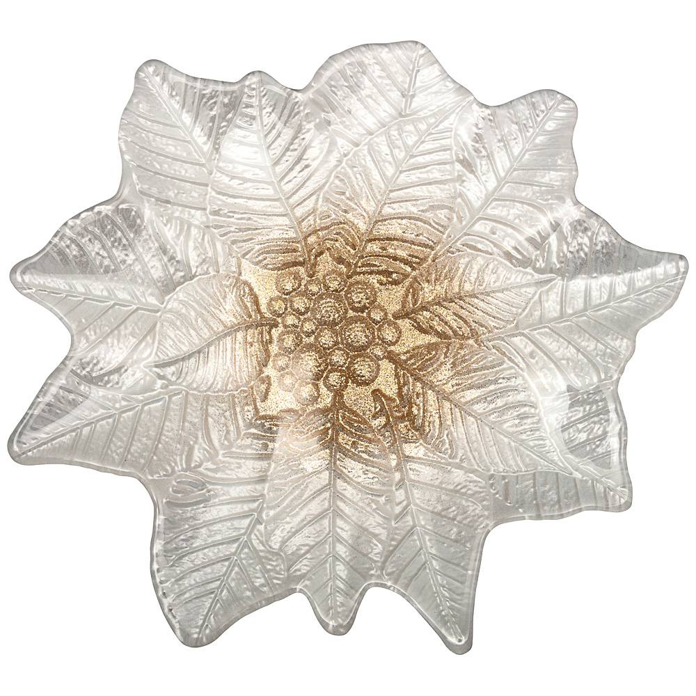 

Набор из 2 штук Блюдо ACKAM Poinsettia white gold 27х26см стекло 339-094_, Белый