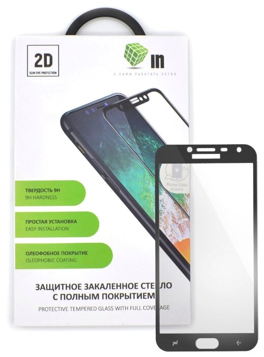 

Защитное стекло 2D INAKS для Samsung Galaxy J4 (2018) Full Glue/Full Screen, черное