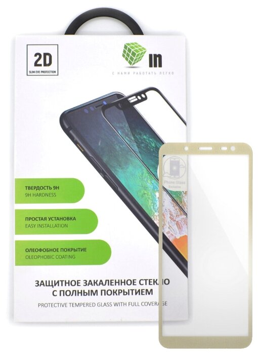 

Защитное стекло 2D INAKS для Samsung Galaxy J6 (2018) Full Glue/Full Screen, золотой