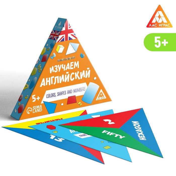 

Познавательная игра «Изучаем английский. Color, shapes and numbers», 36 карточек, 5+