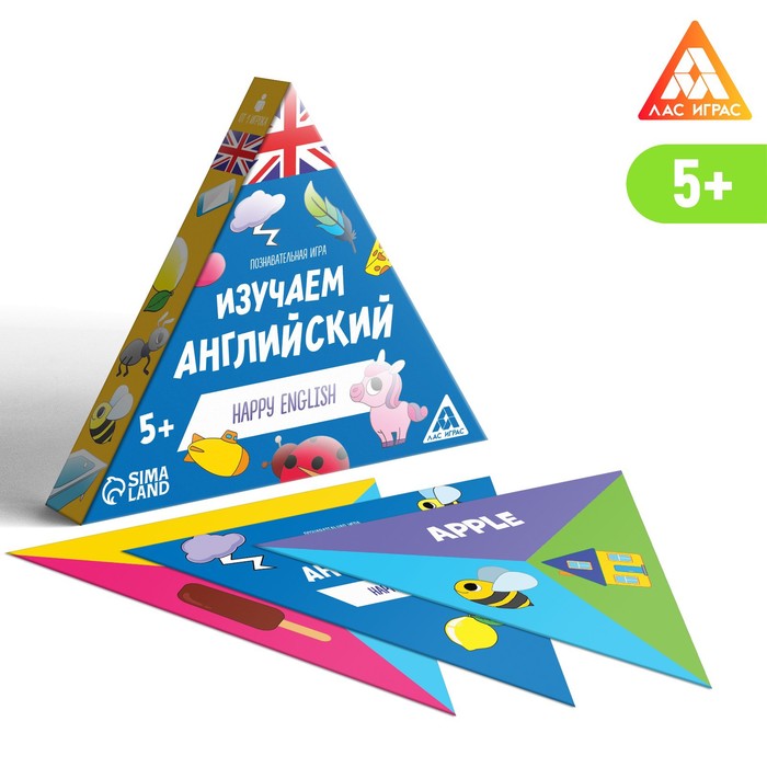 

Познавательная игра «Изучаем английский. Happy English», 36 карточек, 5+