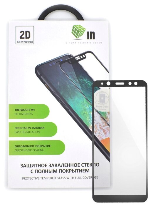 

Защитное стекло 2D INAKS для Samsung Galaxy A6 (2018) Full Glue/Full Screen, черное