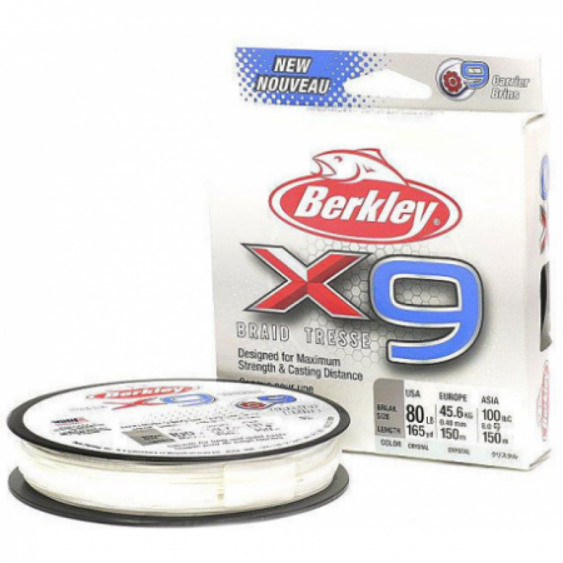 

Шнур BERKLEY плетеный X9 150м полупрозрачный 0,25мм 27,0кг, Прозрачный, 1486888
