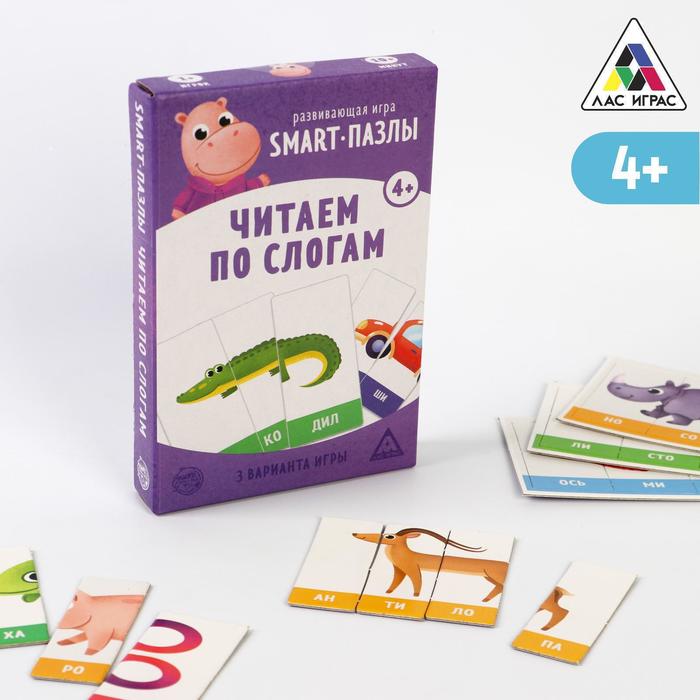 

Развивающая игра «Smart-пазлы. Читаем по слогам», 30 карточек
