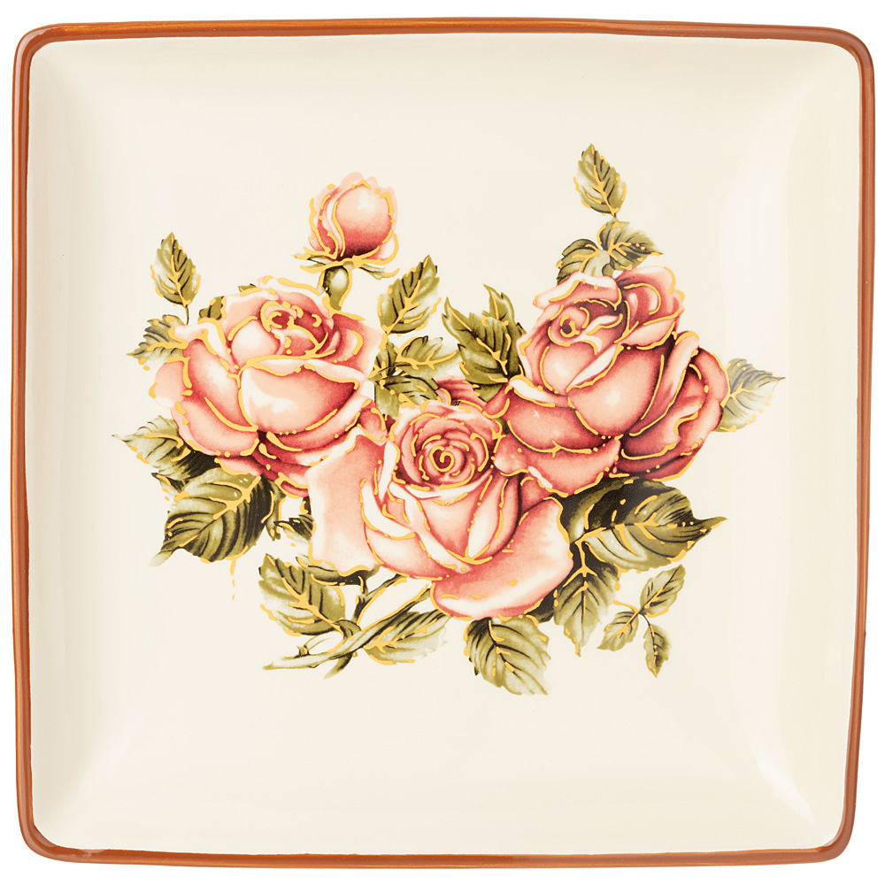 

Набор из 4 штук Блюдо Agness Корейская роза 28х28х4см тонкая керамика 358-1848_, Розовый;белый