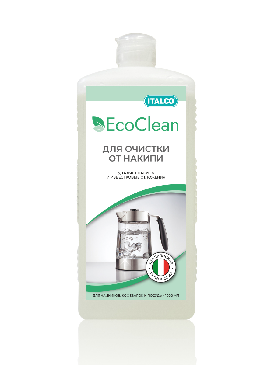 Чистящее средство Italco EcoClean 1л концентрированное кислотное средство для ополаскивания посуды в пмм жмс 11 5л