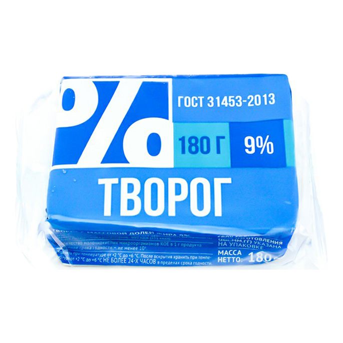 

Творог рассыпчатый % 9% БЗМЖ 180 г