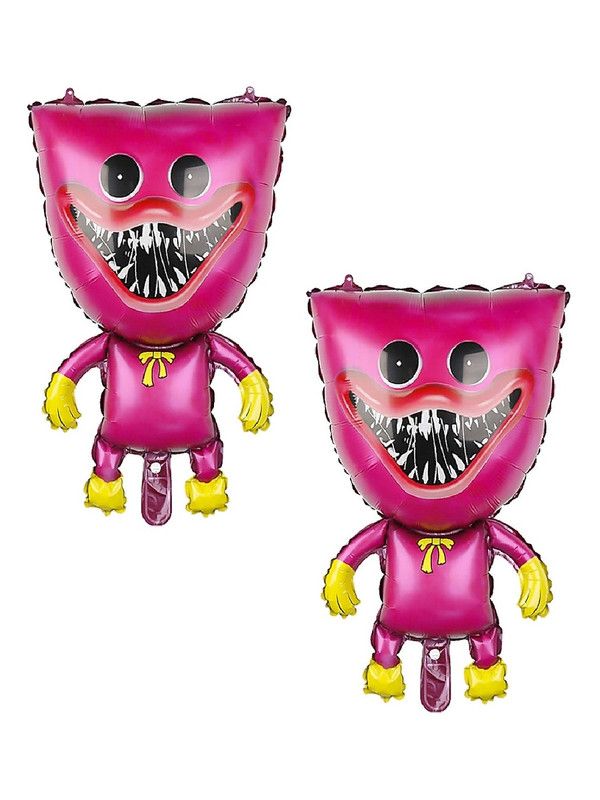 Набор Веселая затея 2 шт: Шар фигура Монстр Зубастик 44х71 см розовый фольгированный маска веселая затея единорог карнавальная набор 3 шт