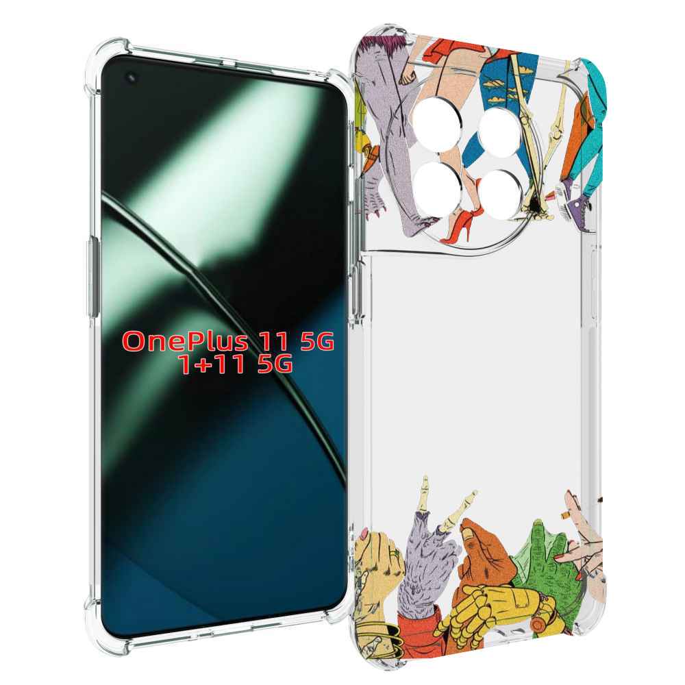 

Чехол MyPads разные персонажи пальчики для OnePlus 11, Прозрачный, Tocco