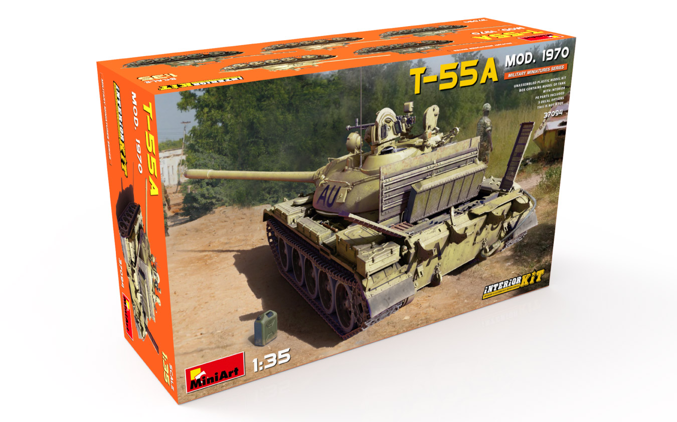 

Сборная модель MiniArt 1/35 Советский танк Т-55А 1970 г. c интерьером 37094