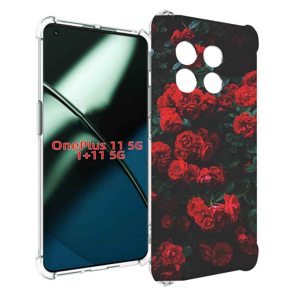 Чехол MyPads розы-в-листьях для OnePlus 11