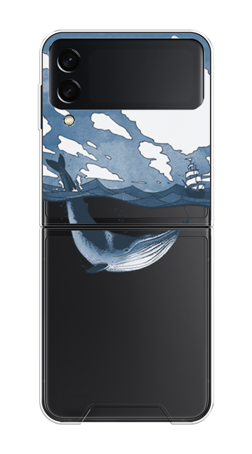 

Чехол на Samsung Galaxy Z Flip 3 "Большой кит", Синий, 2103750-1