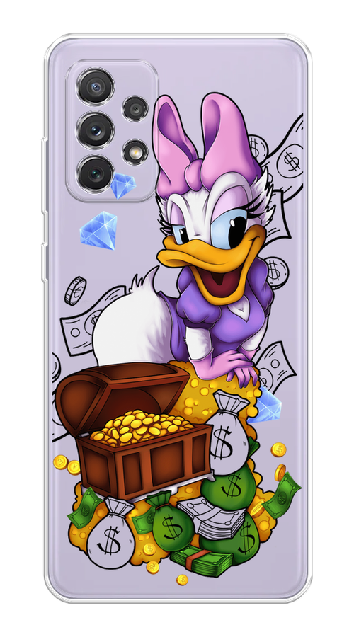 

Чехол на Samsung Galaxy A73 "Rich Daisy Duck", Коричневый;белый;фиолетовый, 2104650-6