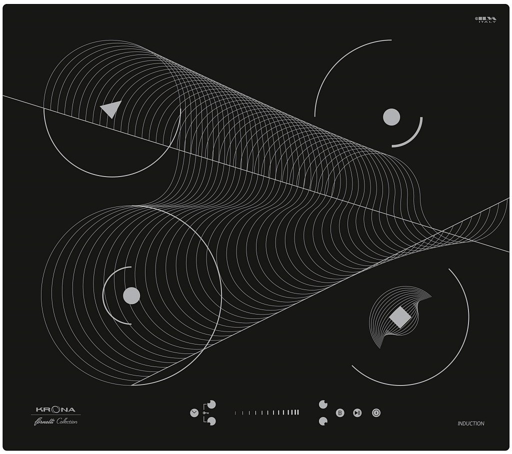 фото Встраиваемая индукционная панель krona meridiana 60 bl black