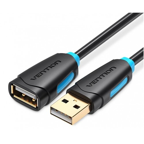 фото Кабель vention usb a-usb a, f-f 2м black (cbcbh)