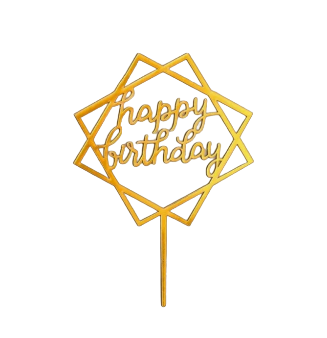 

Топпер «С днём рождения», цвет золотой, Золотистый