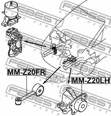 фото Подушка двигателя febest mmz20lh