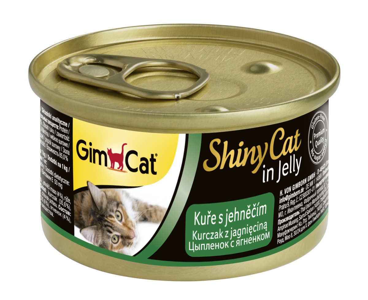 Консервы для кошек GimCat ShinyCat, цыпленок, ягненок, 70г