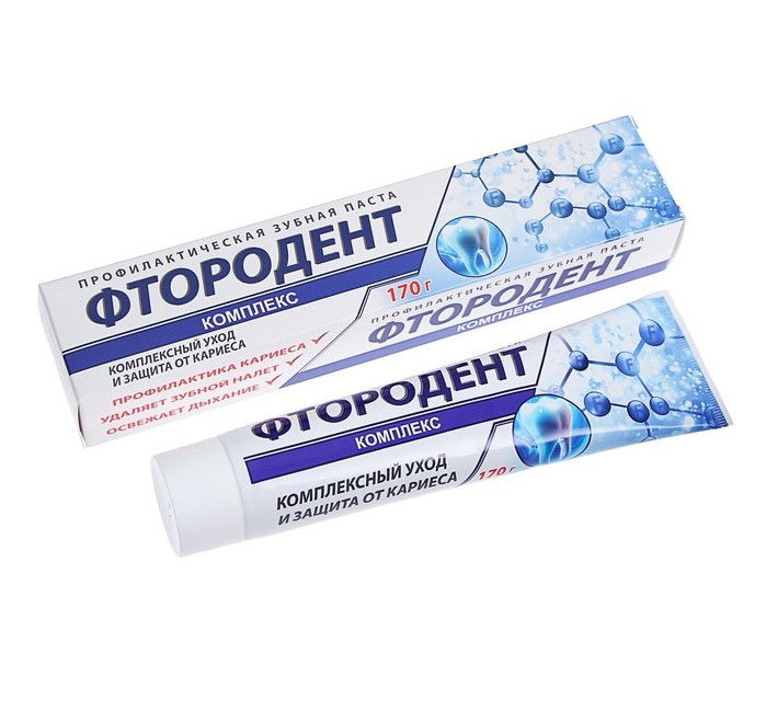 Зубная паста ФТОРОДЕНТ комплекс туба 170 гр в пенале mirrolla паста цинковая 10% туба 40 мл 1 шт